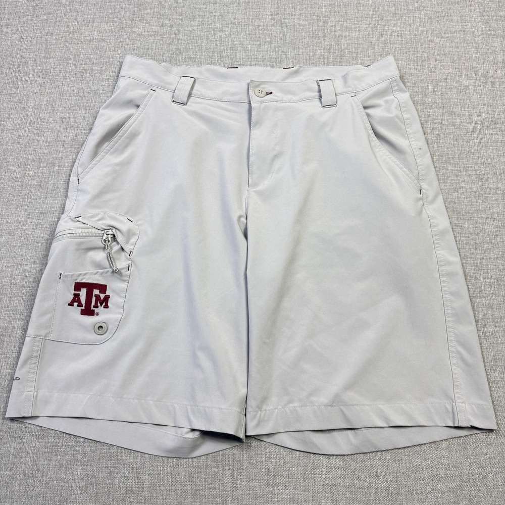 Columbia PFG Texas A&M Shorts Womens 10 Gray NCAA‎ Golf Performance Omni-Shield